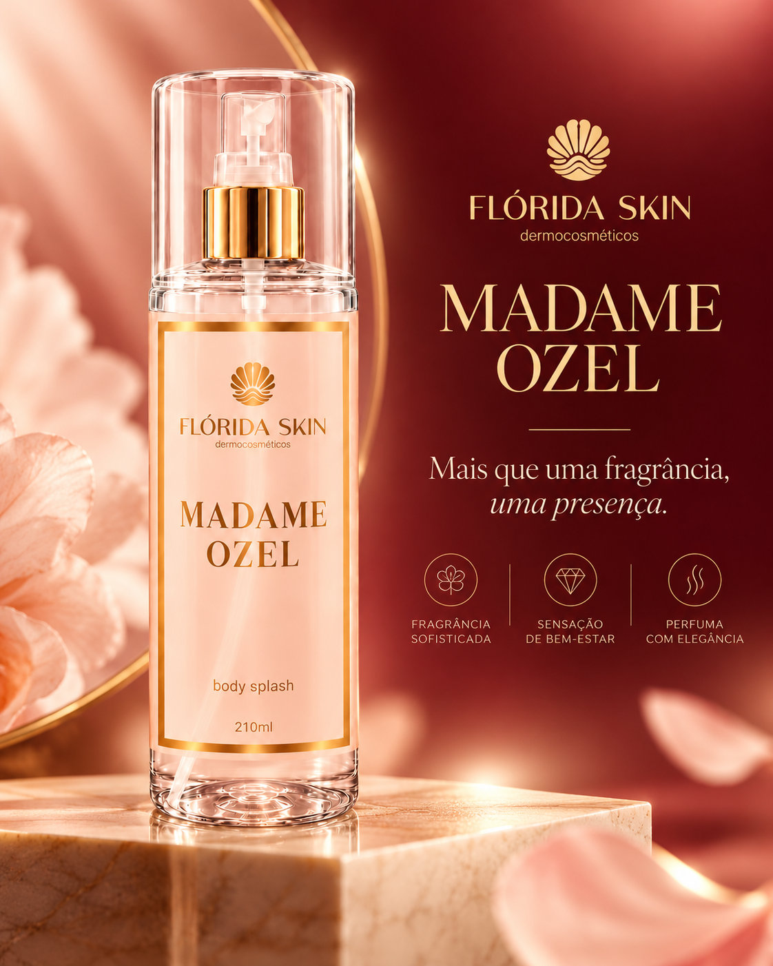 Madame Ozel Body Splash 210 ml em campanha visual da Florida Skin